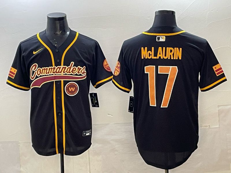 Men 2025 Nike Washington Commanders #17 Mclaurin Black 3th generation Joint Name Limited NFL Jersey 009